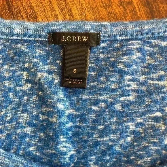 J. Crew | Heather Blue Sweatshirt/Top, 3/4 Sleeves - Picture 2 of 3